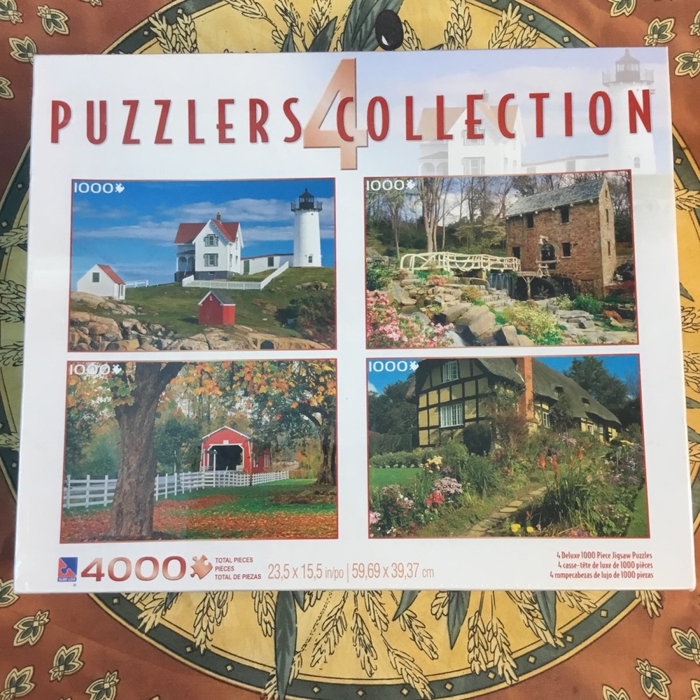 4 puzzle Collection by Sure-Lox, 4-1000 piece puzzles, New, Sealed